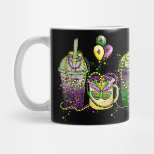 Mardi Gras Cute Coffee Latte for Parades and Parties NOLA New Orleans Louisiana Mug